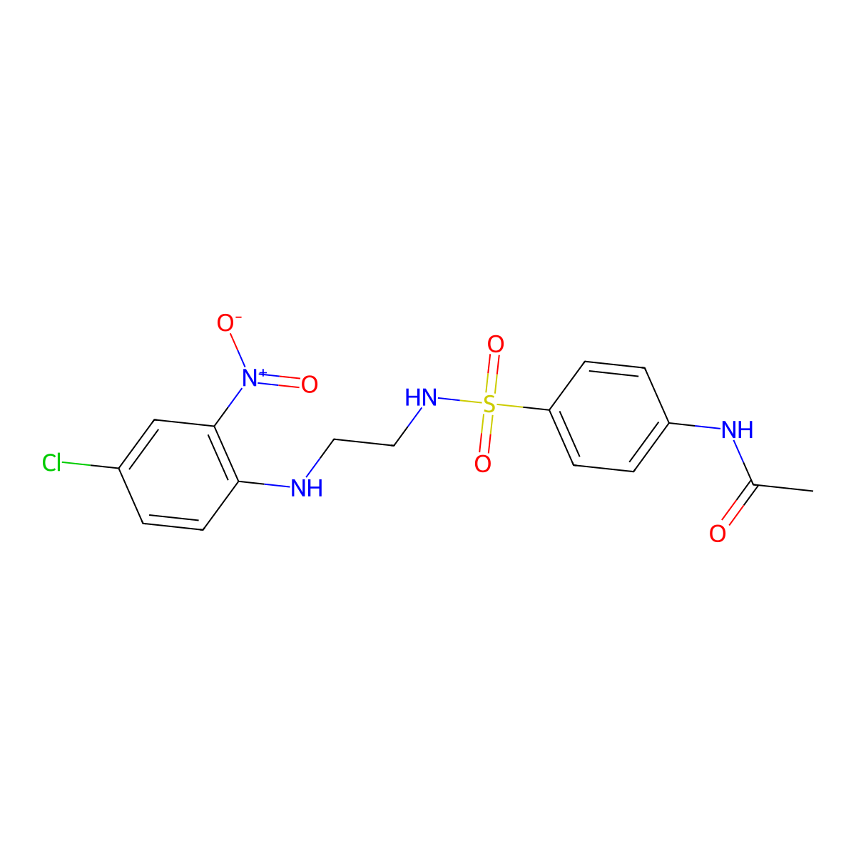 N-[4-[2-(4-chloro-2-nitroanilino)ethylsulfamoyl]phenyl]acetamide molecular structure, CAS 509114-12-9