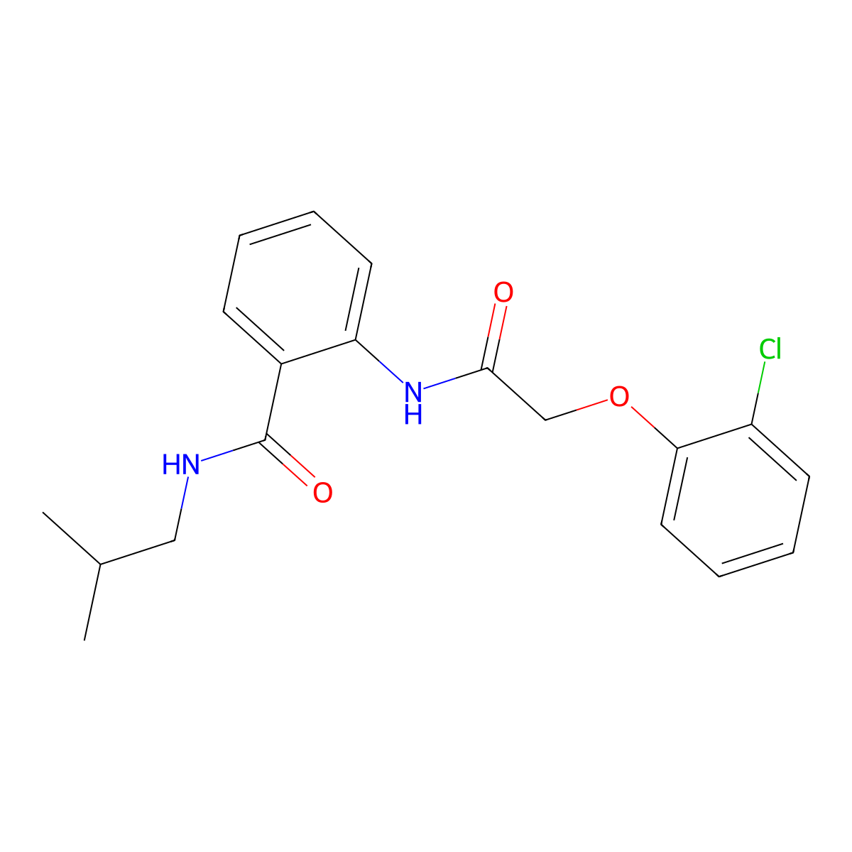 2-{[(2-chlorophenoxy)acetyl]amino}-N-(2-methylpropyl)benzamide molecular structure, CAS 509114-13-0