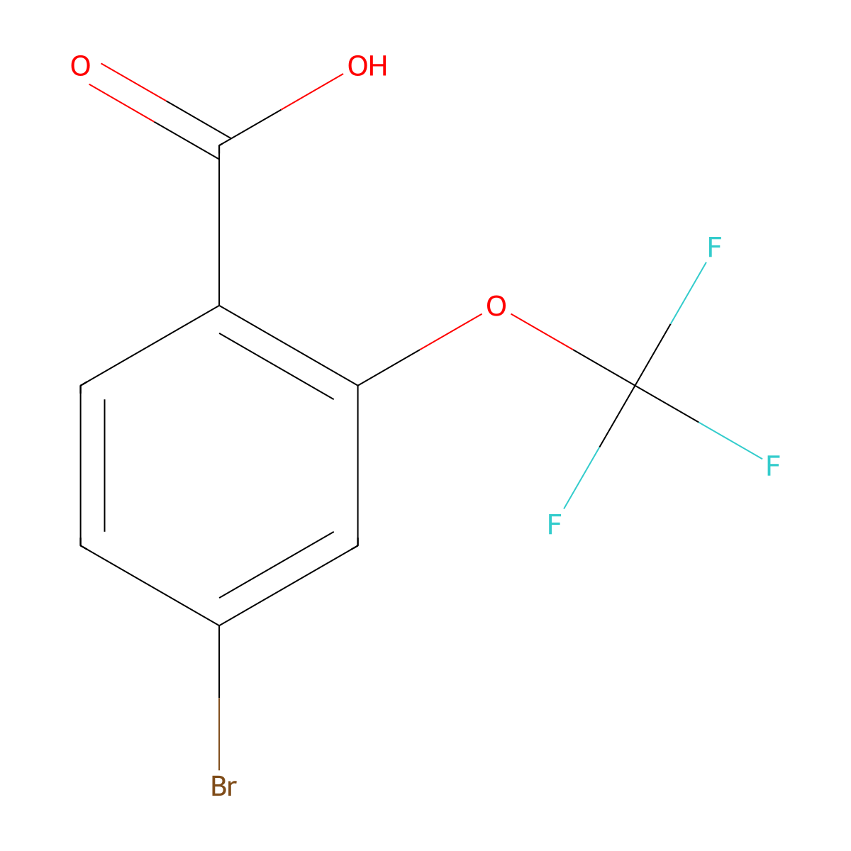 4-Bromo-2-(trifluoromethoxy)benzoic acid molecular structure, CAS 509142-48-7