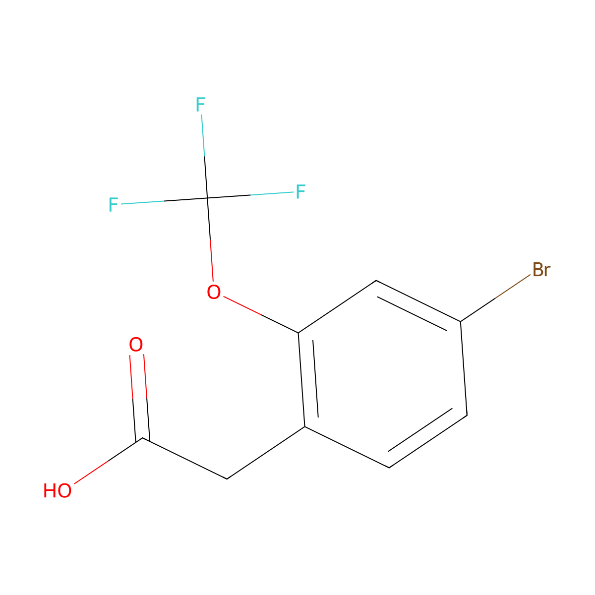2-(4-Bromo-2-(trifluoromethoxy)phenyl)acetic acid molecular structure, CAS 509142-74-9