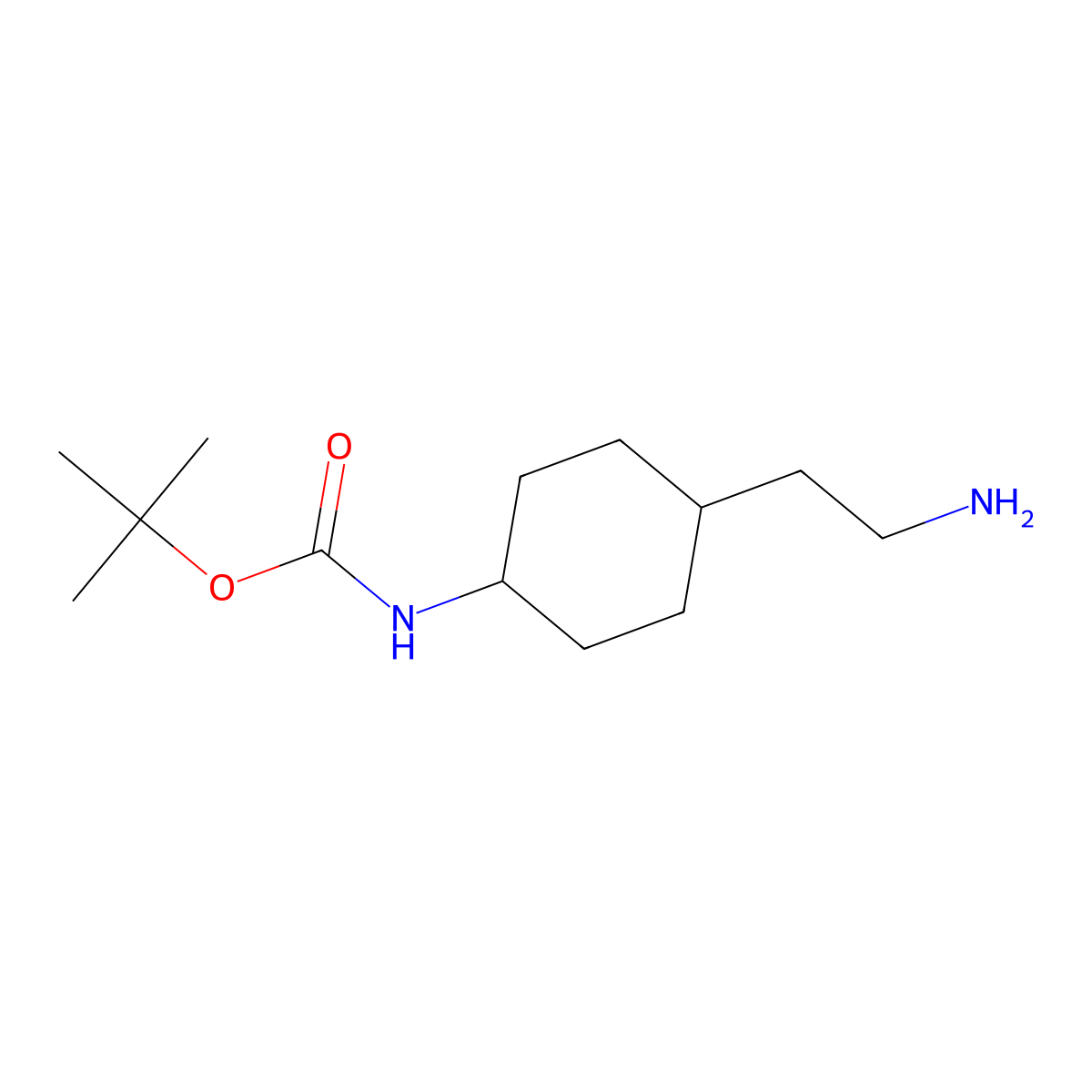 tert-Butyl (4-(2-aminoethyl)cyclohexyl)carbamate molecular structure, CAS 509143-12-8