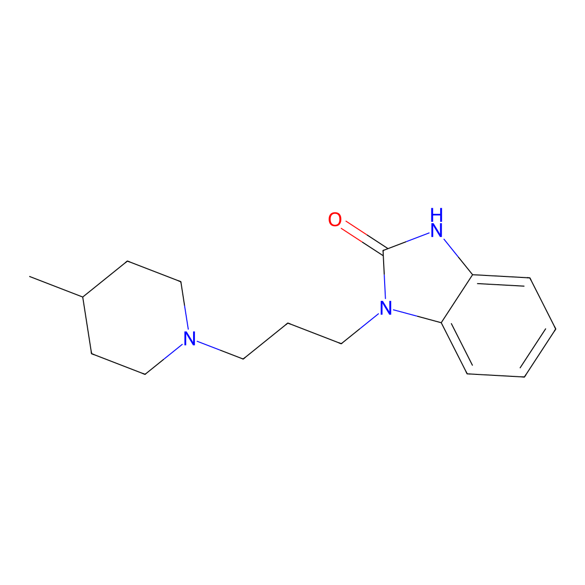 1-[3-(4-methyl-1-piperidinyl)propyl]-1,3-dihydro-2H-benzimidazol-2-one molecular structure, CAS 509147-17-5