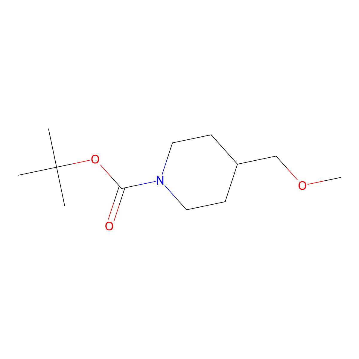 tert-Butyl 4-(methoxymethyl)piperidine-1-carboxylate molecular structure, CAS 509147-78-8