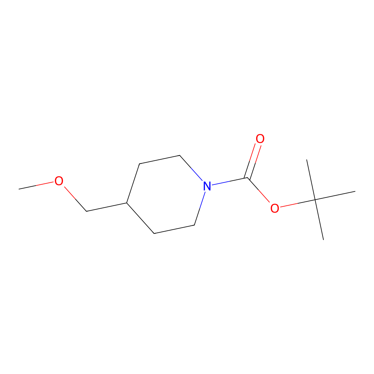 tert-Butyl 4-(methoxymethyl)piperidine-1-carboxylate molecular structure, CAS 509147-78-8