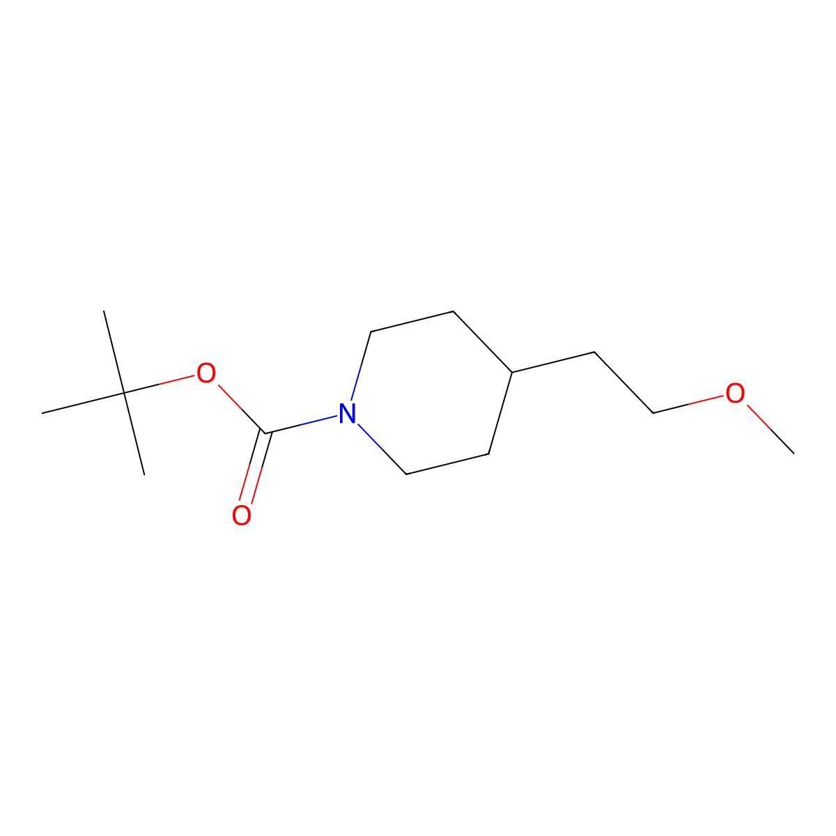Tert-butyl 4-(2-methoxyethyl)piperidine-1-carboxylate molecular structure, CAS 509147-79-9