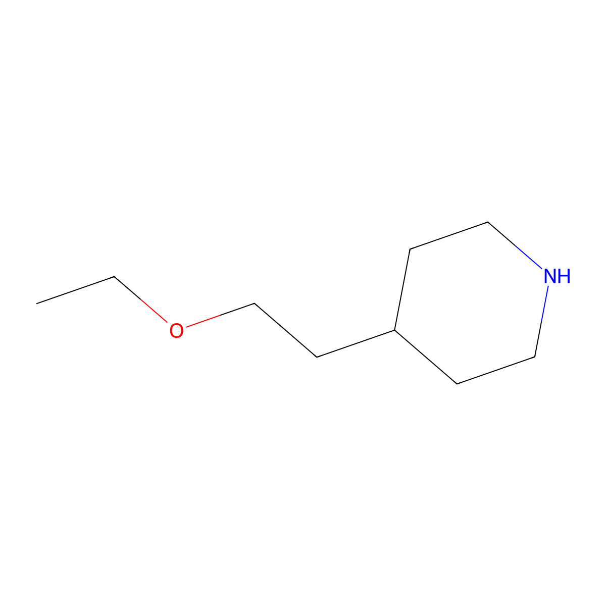 4-(2-Ethoxyethyl)piperidine molecular structure, CAS 509147-81-3