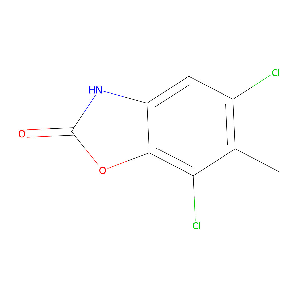 5,7-dichloro-6-methyl-1,3-benzoxazol-2(3H)-one molecular structure, CAS 509147-85-7