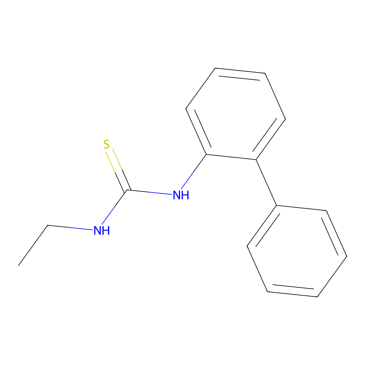 1-Biphenyl-2-yl-3-ethylthiourea molecular structure, CAS 50915-40-7