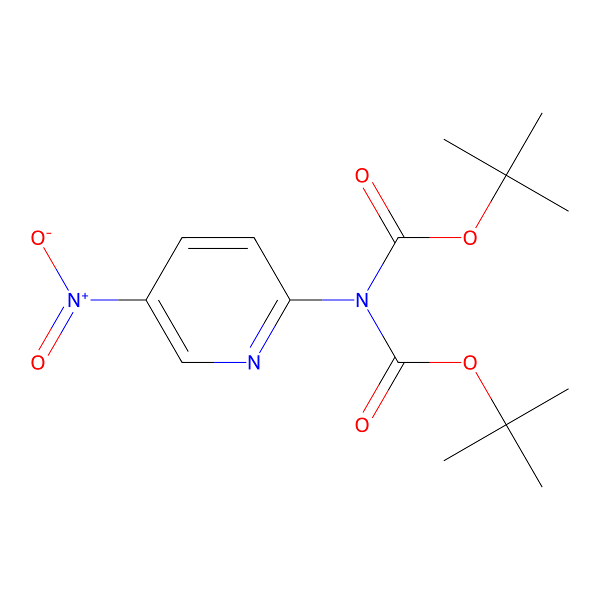 Imidodicarbonic acid, 2-(5-nitro-2-pyridinyl)-, 1,3-bis(1,1-dimethylethyl) ester molecular structure, CAS 509150-43-0