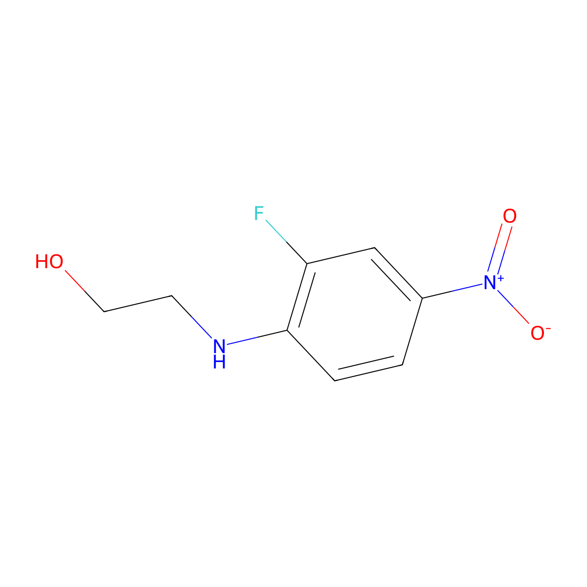 2-Fluoro-N-(2-hydroxyethyl)-4-nitroaniline molecular structure, CAS 509151-97-7