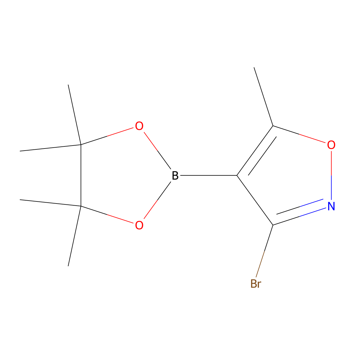 3-Bromo-5-methyl-4-(4,4,5,5-tetramethyl-1,3,2-dioxaborolan-2-yl)isoxazole molecular structure, CAS 509152-20-9