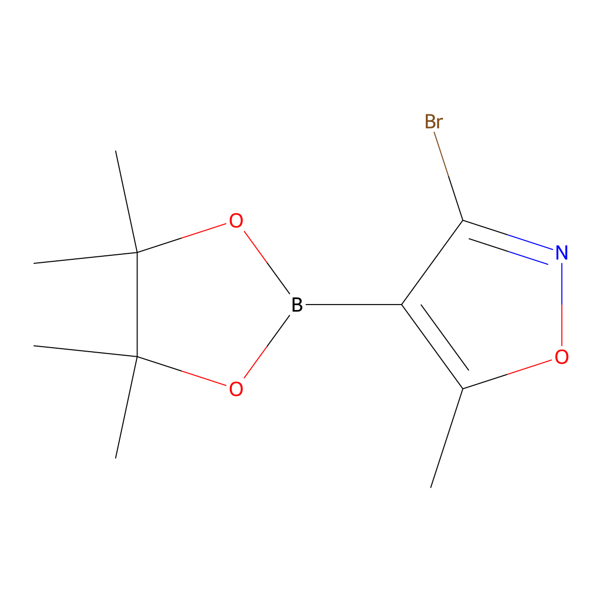 3-Bromo-5-methyl-4-(4,4,5,5-tetramethyl-1,3,2-dioxaborolan-2-yl)isoxazole molecular structure, CAS 509152-20-9