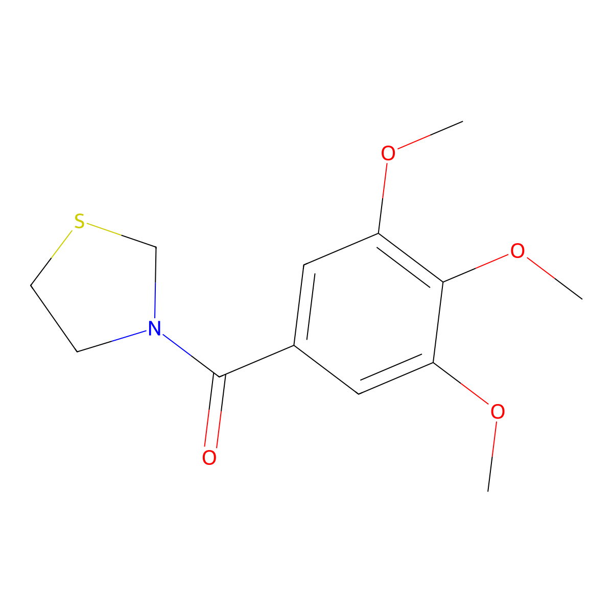 Thiazolidine, 3-(3,4,5-trimethoxybenzoyl)- molecular structure, CAS 50916-00-2