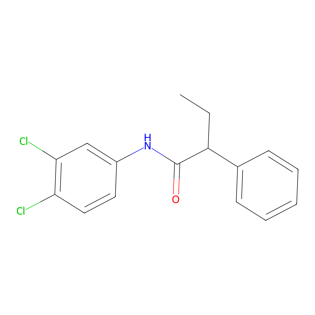 N-(3,4-dichlorophenyl)-2-phenylbutanamide molecular structure, CAS 50916-29-5