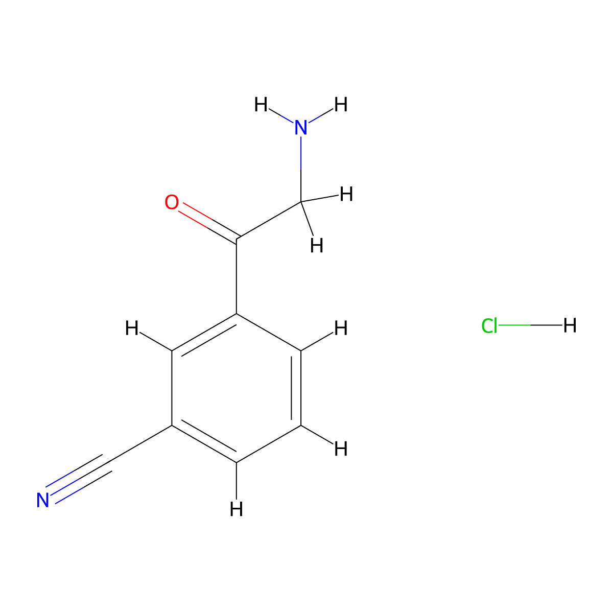 3-(2-Aminoacetyl)benzonitrile hydrochloride molecular structure, CAS 50916-56-8