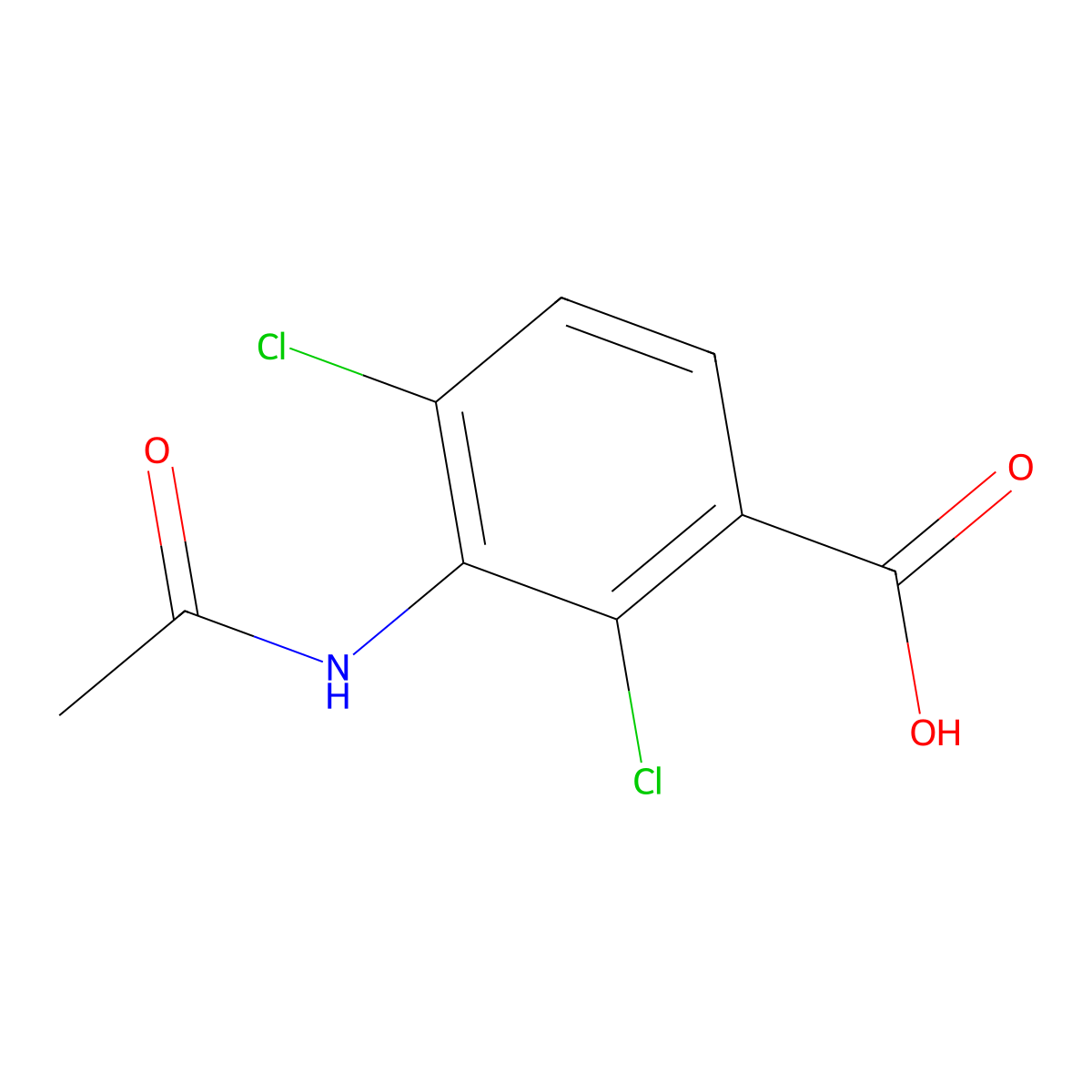 3-Acetamido-2,4-dichlorobenzoic acid molecular structure, CAS 50917-27-6