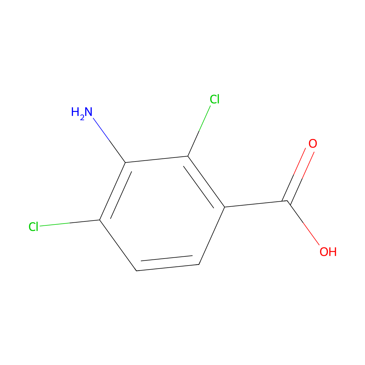 3-Amino-2,4-dichlorobenzoic acid molecular structure, CAS 50917-28-7