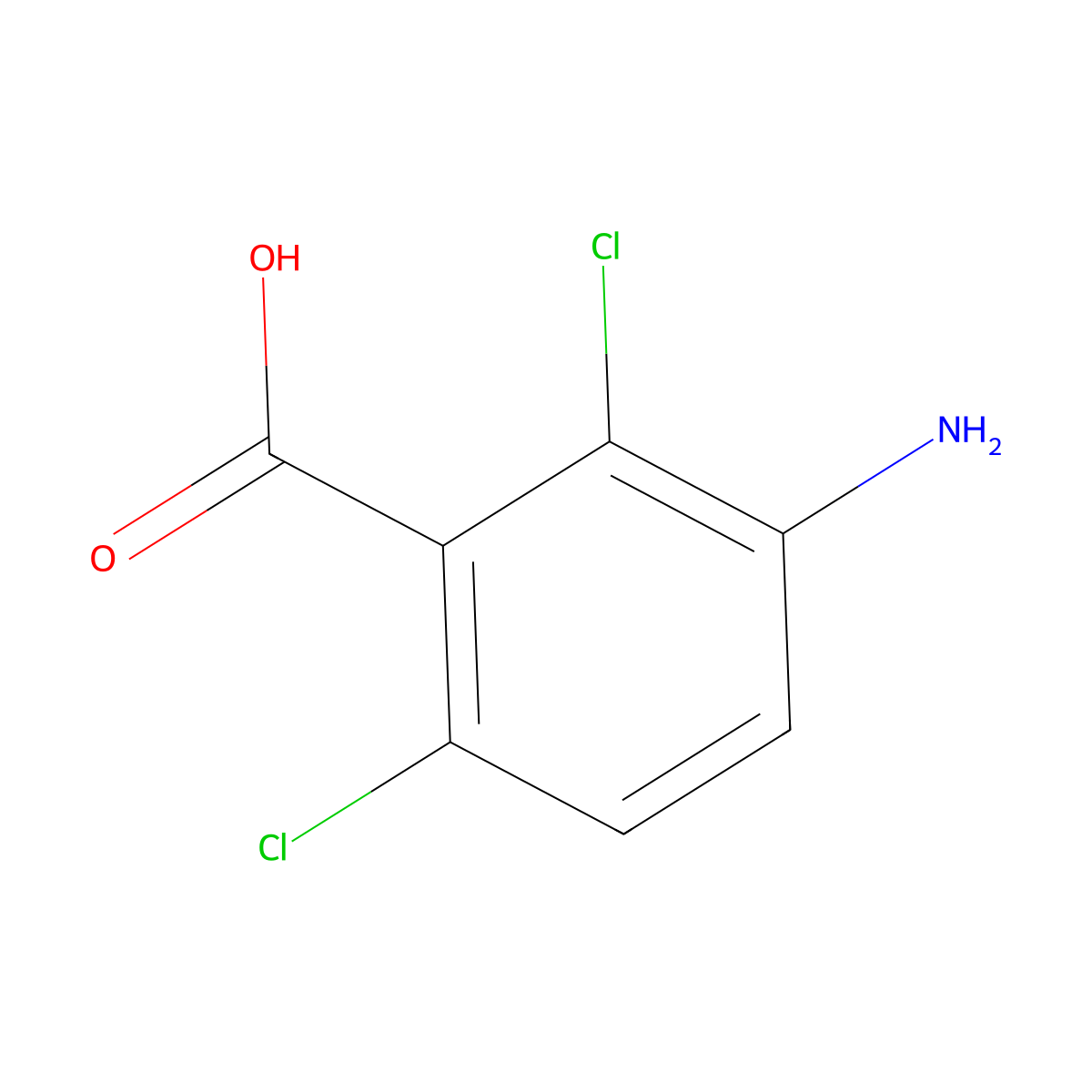 3-Amino-2,6-dichlorobenzoic acid molecular structure, CAS 50917-29-8