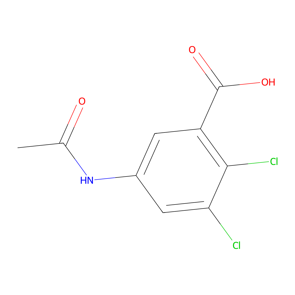 2,3-Dichloro-5-acetamidobenzoic acid molecular structure, CAS 50917-31-2