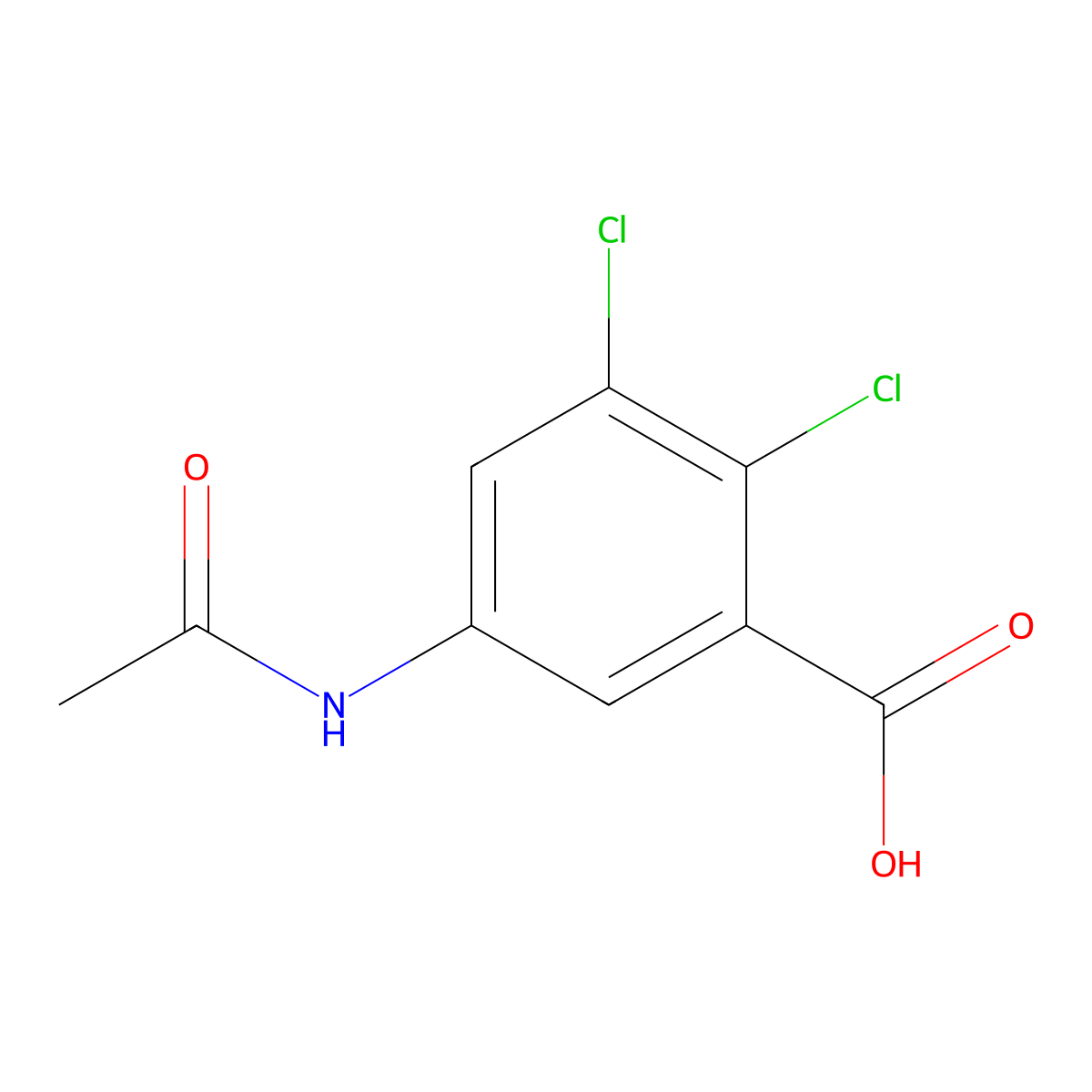 2,3-Dichloro-5-acetamidobenzoic acid molecular structure, CAS 50917-31-2