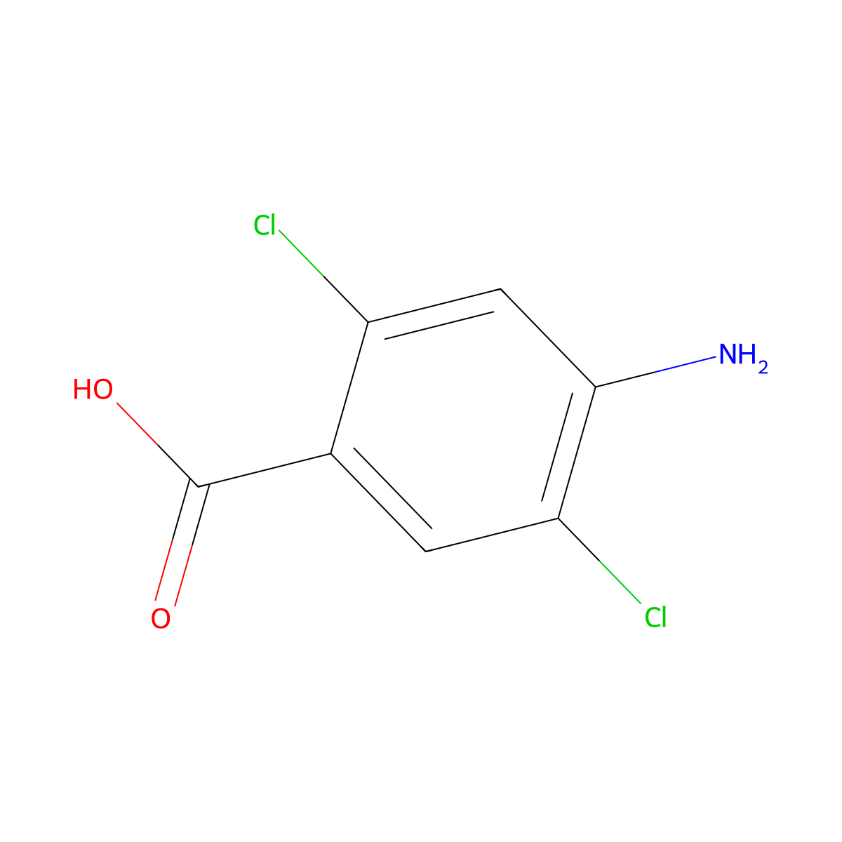 4-Amino-2,5-dichlorobenzoic acid molecular structure, CAS 50917-33-4