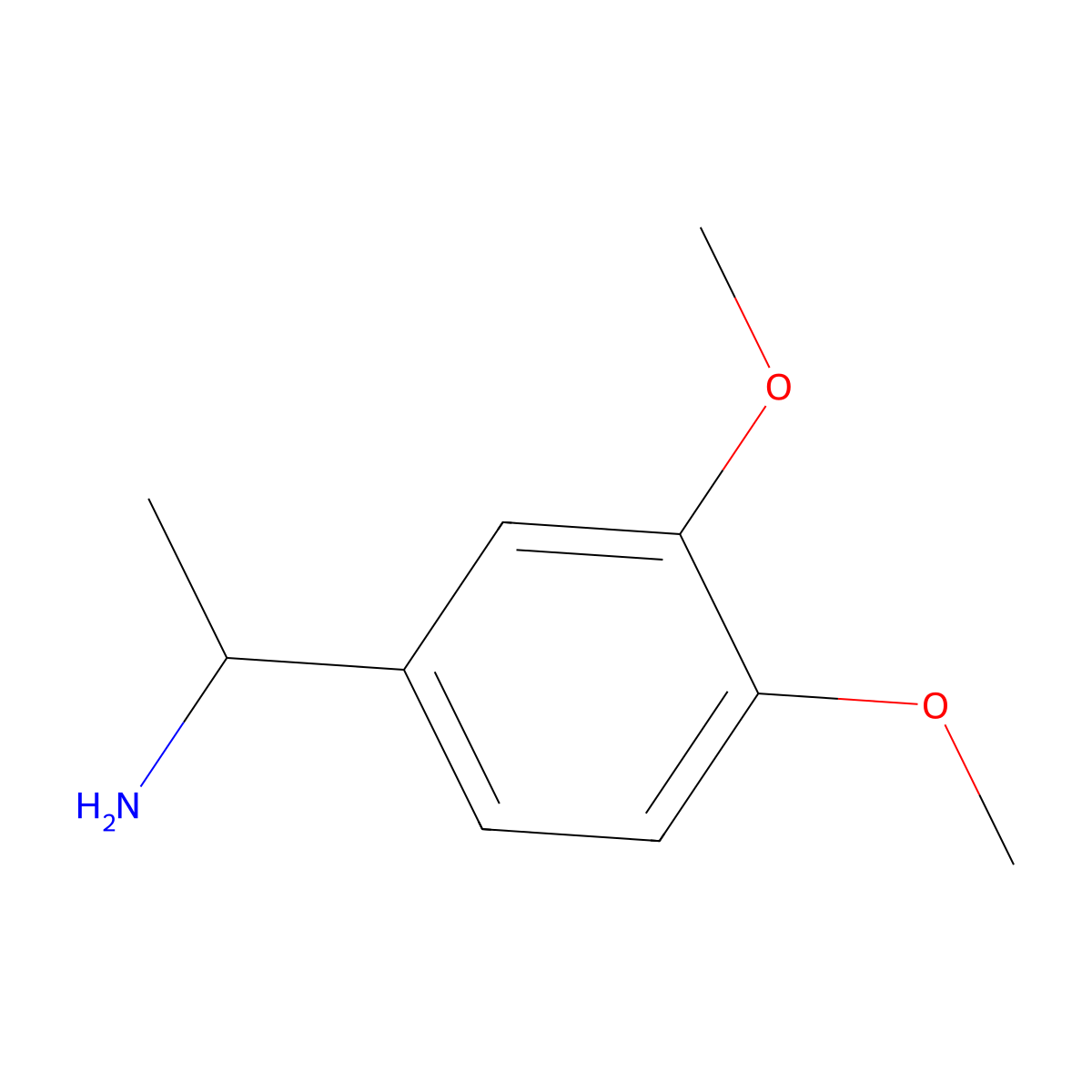 3,4-Dimethoxy-alpha-methylbenzenemethanamine molecular structure, CAS 50919-08-9