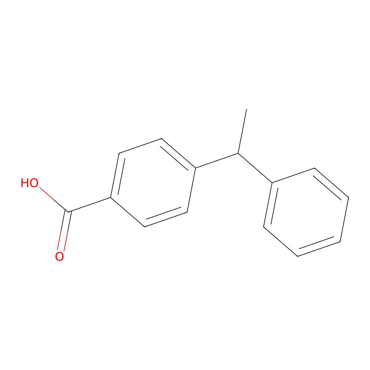 4-(1-Phenylethyl)benzoic acid molecular structure, CAS 50919-42-1