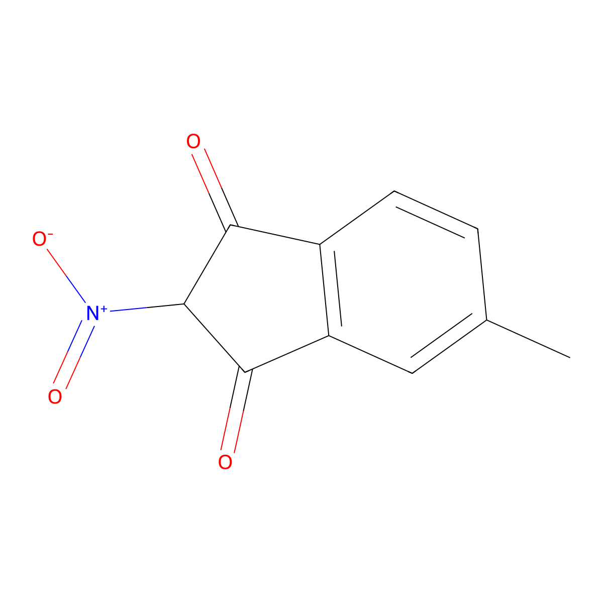 5-methyl-2-nitro-2,3-dihydro-1H-indene-1,3-dione molecular structure, CAS 50919-97-6