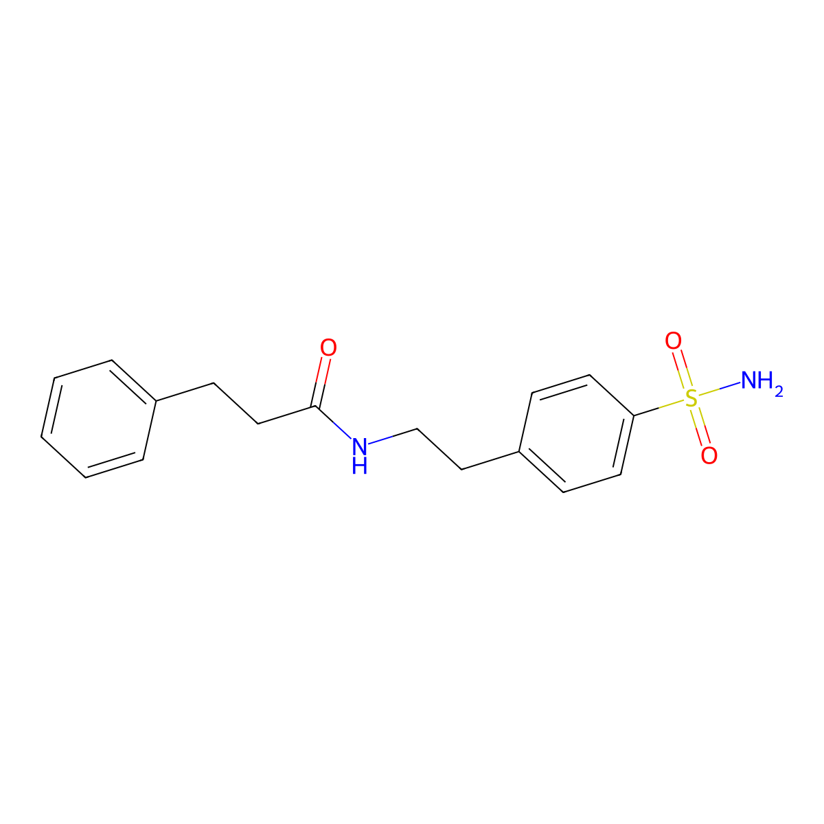 3-phenyl-N-[2-(4-sulfamoylphenyl)ethyl]propanamide molecular structure, CAS 5092-57-9