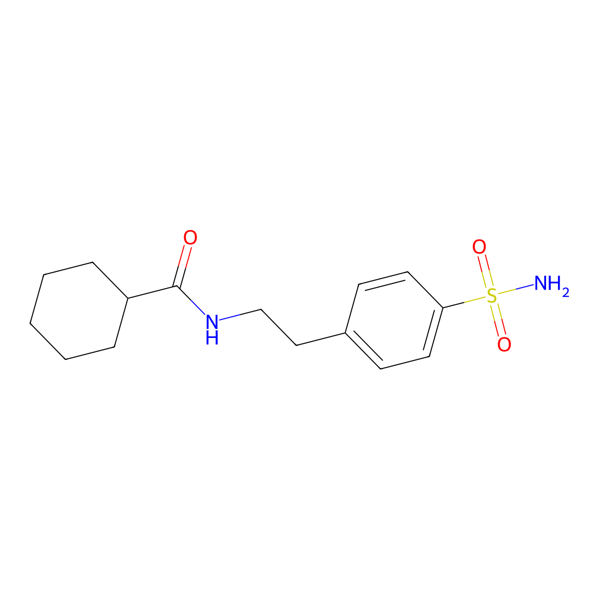 N-[2-(4-sulfamoylphenyl)ethyl]cyclohexanecarboxamide molecular structure, CAS 5092-65-9