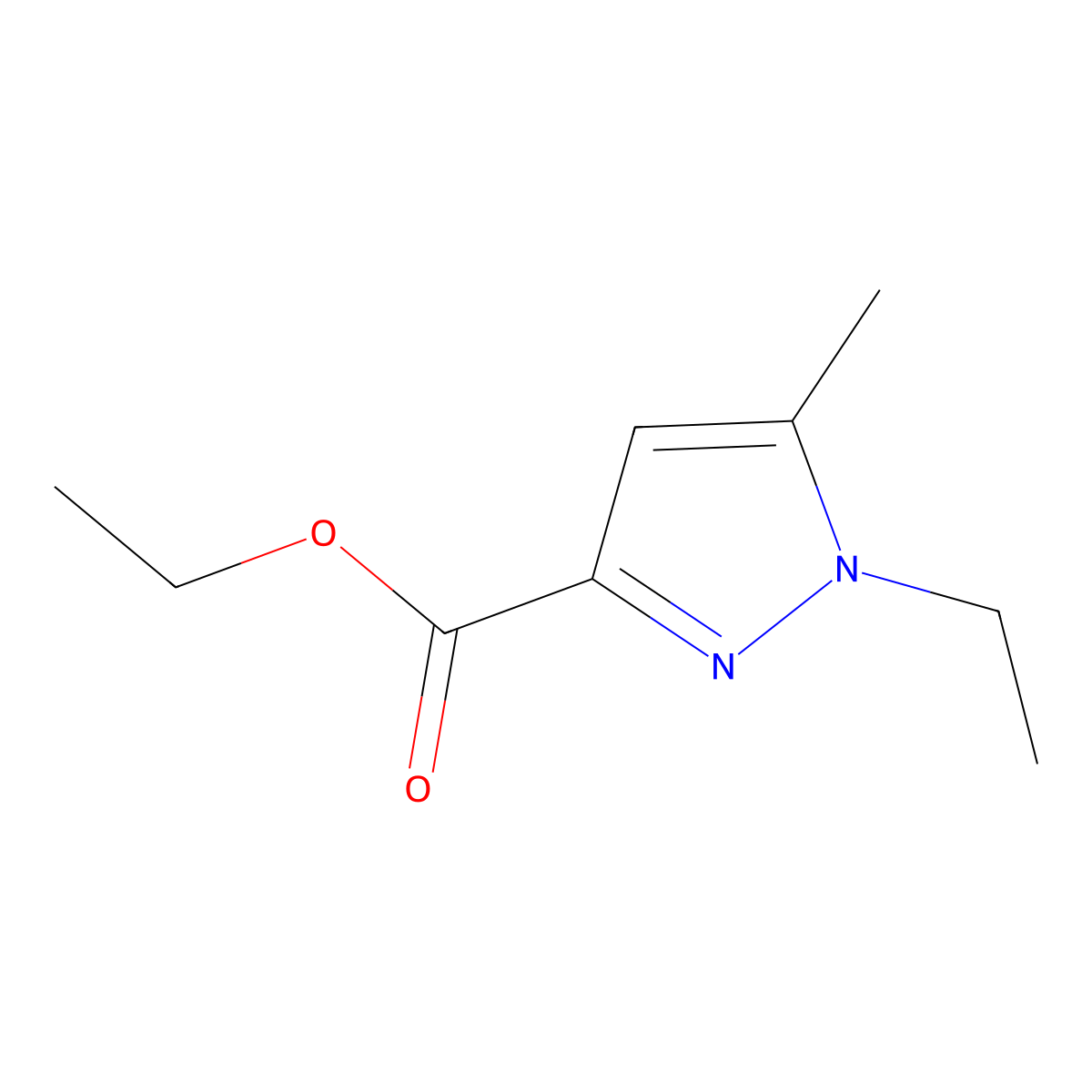 ethyl 1-ethyl-5-methyl-1H-pyrazole-3-carboxylate molecular structure, CAS 50920-45-1