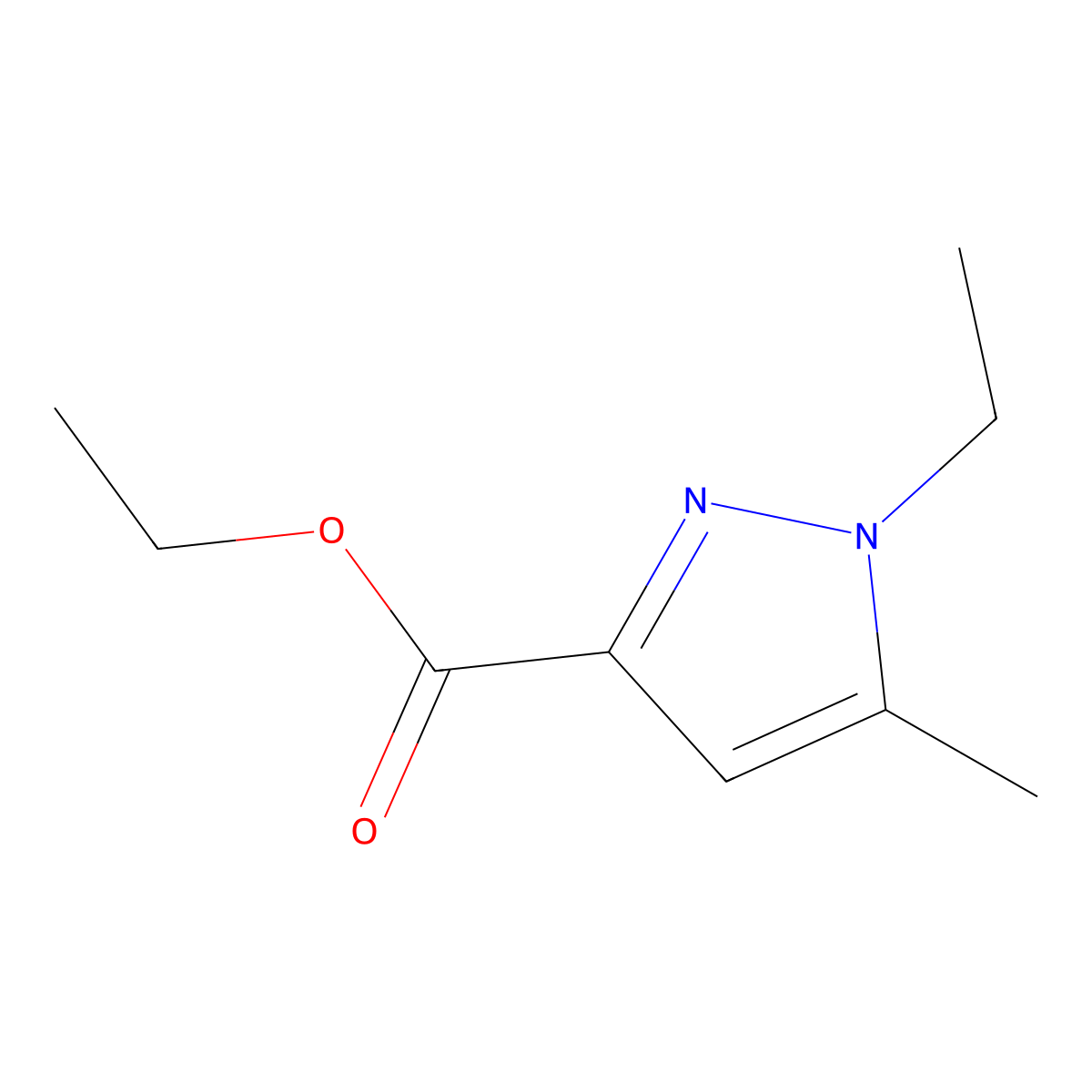 ethyl 1-ethyl-5-methyl-1H-pyrazole-3-carboxylate molecular structure, CAS 50920-45-1
