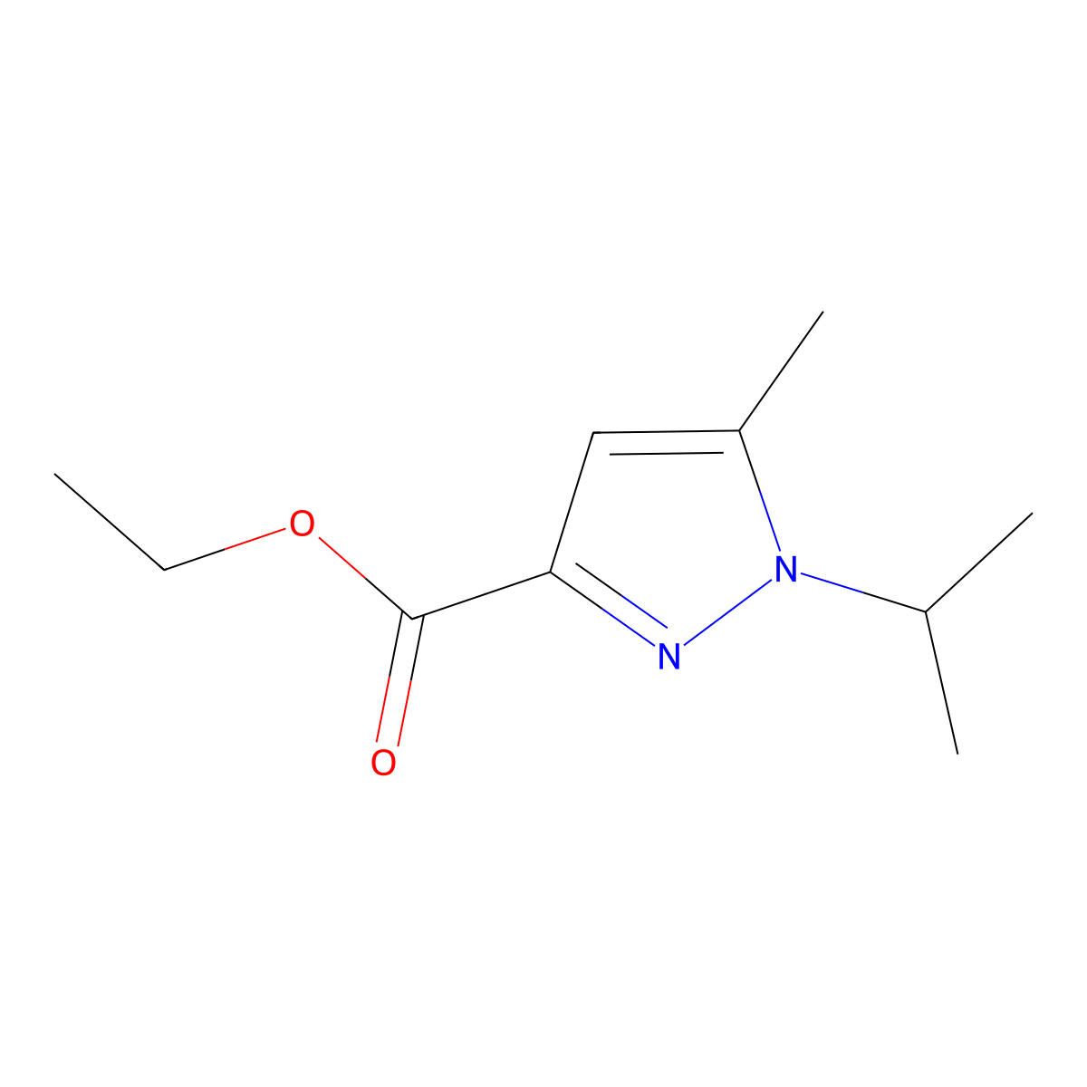 Ethyl 1-isopropyl-5-methyl-1H-pyrazole-3-carboxylate molecular structure, CAS 50920-48-4