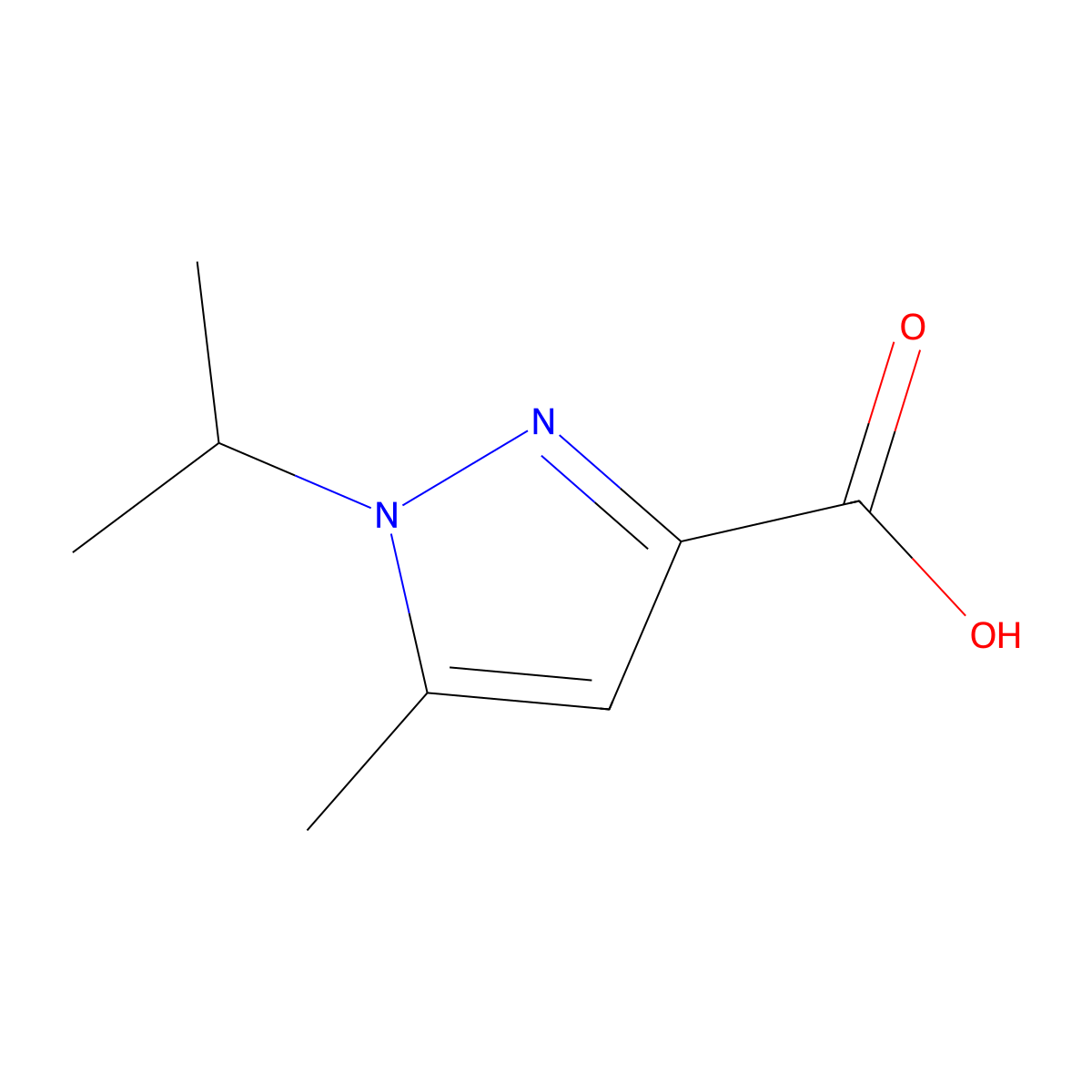 5-Methyl-1-(1-methylethyl)-1H-pyrazole-3-carboxylic acid molecular structure, CAS 50920-49-5