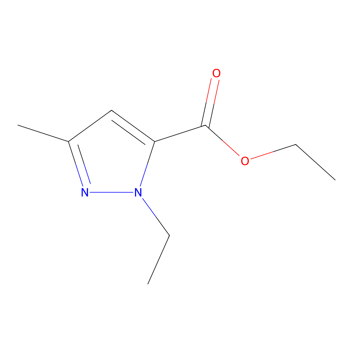 ethyl 1-ethyl-3-methyl-1H-pyrazole-5-carboxylate molecular structure, CAS 50920-64-4