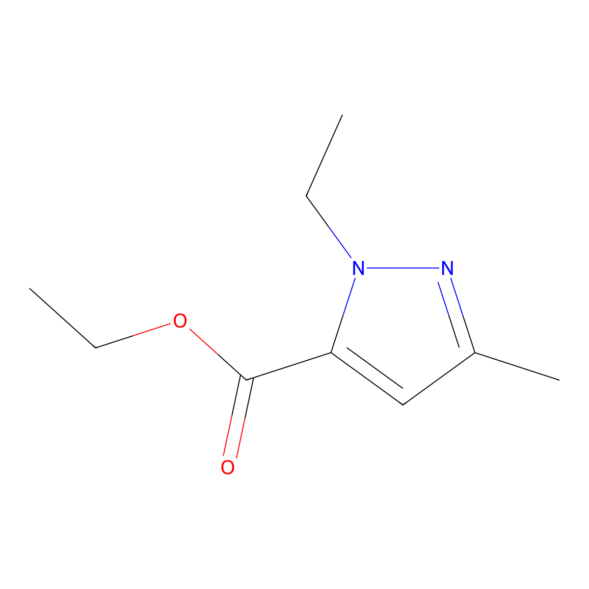 ethyl 1-ethyl-3-methyl-1H-pyrazole-5-carboxylate molecular structure, CAS 50920-64-4