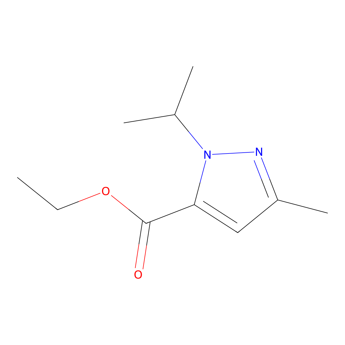ethyl 3-methyl-1-(propan-2-yl)-1H-pyrazole-5-carboxylate molecular structure, CAS 50920-67-7