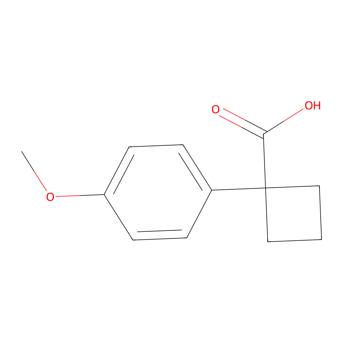 1-(4-Methoxyphenyl)cyclobutane-1-carboxylic acid molecular structure, CAS 50921-37-4