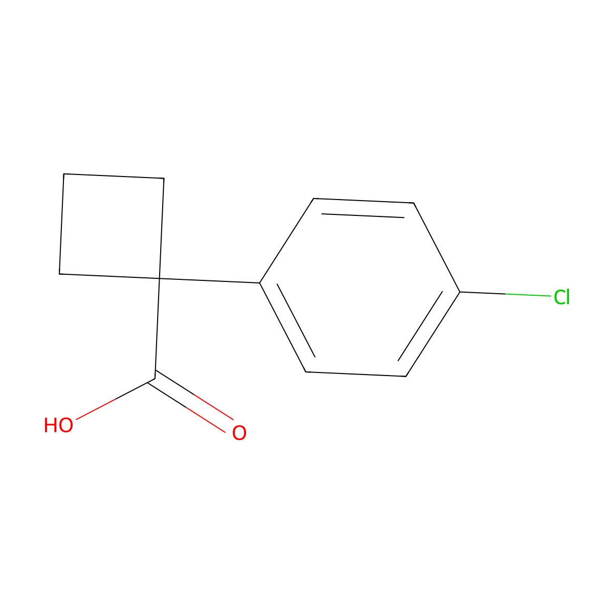1-(p-Chlorophenyl)cyclobutanecarboxylic acid molecular structure, CAS 50921-39-6