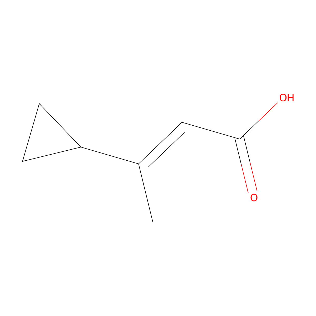 (E)-3-Cyclopropylbut-2-enoic acid molecular structure, CAS 50921-71-6