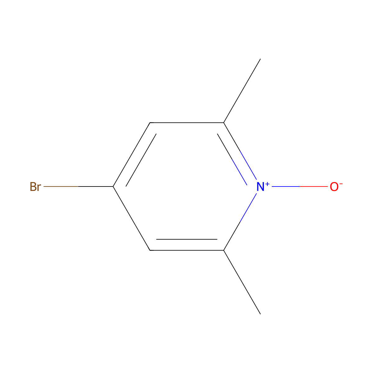 4-Bromo-2,6-dimethylpyridine 1-oxide molecular structure, CAS 5093-68-5