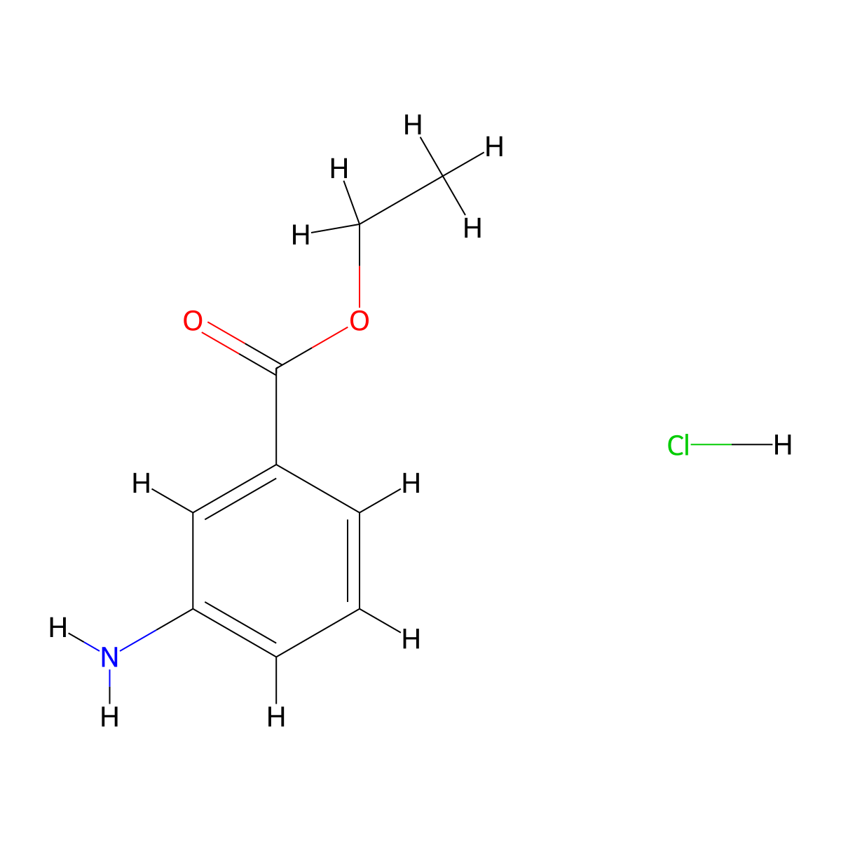 Benzoic acid, 3-amino-, ethyl ester, hydrochloride (1:1) molecular structure, CAS 50930-41-1