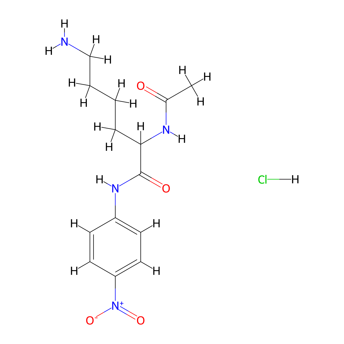 (S)-2-Acetamido-6-amino-N-(4-nitrophenyl)hexanamide molecular structure, CAS 50931-35-6