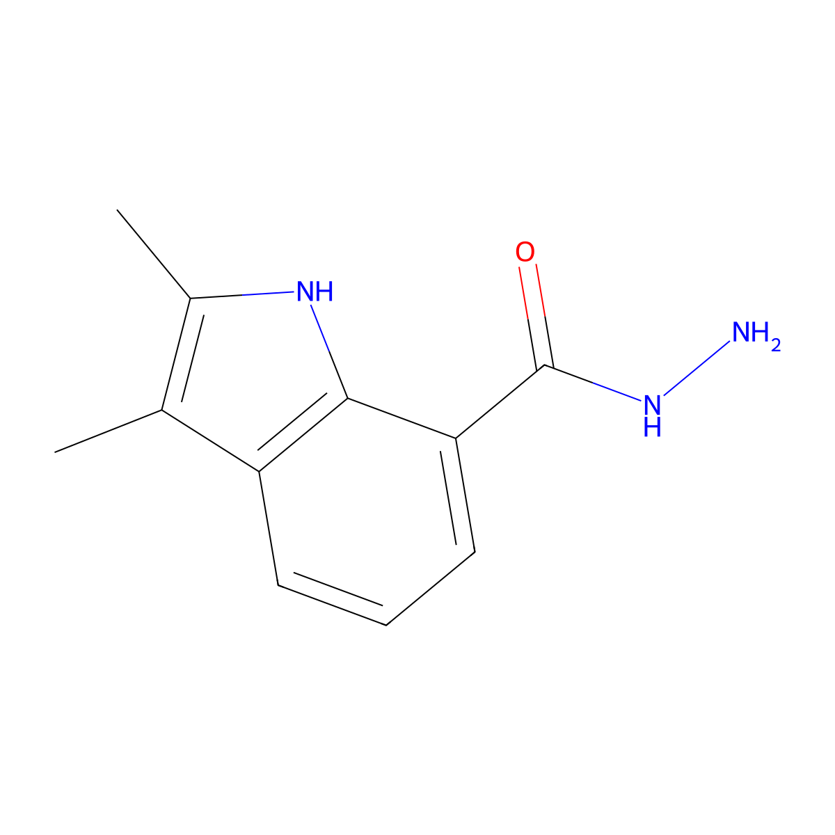2,3-dimethyl-1H-indole-7-carbohydrazide molecular structure, CAS 5094-41-7