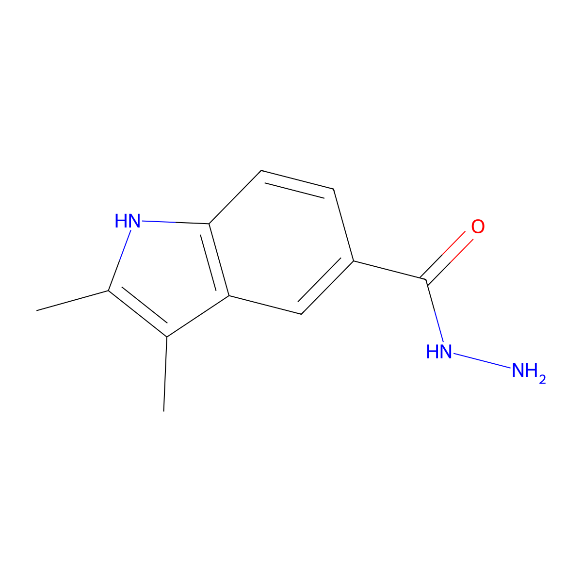 2,3-dimethyl-1H-indole-5-carbohydrazide molecular structure, CAS 5094-42-8