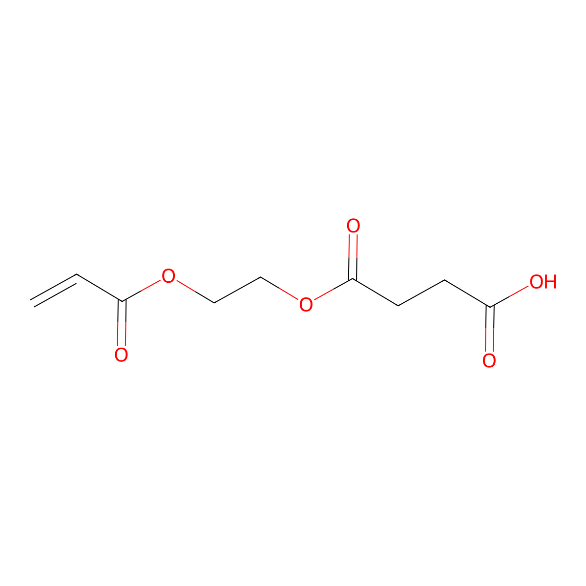 Acryloyloxyethyl succinate molecular structure, CAS 50940-49-3