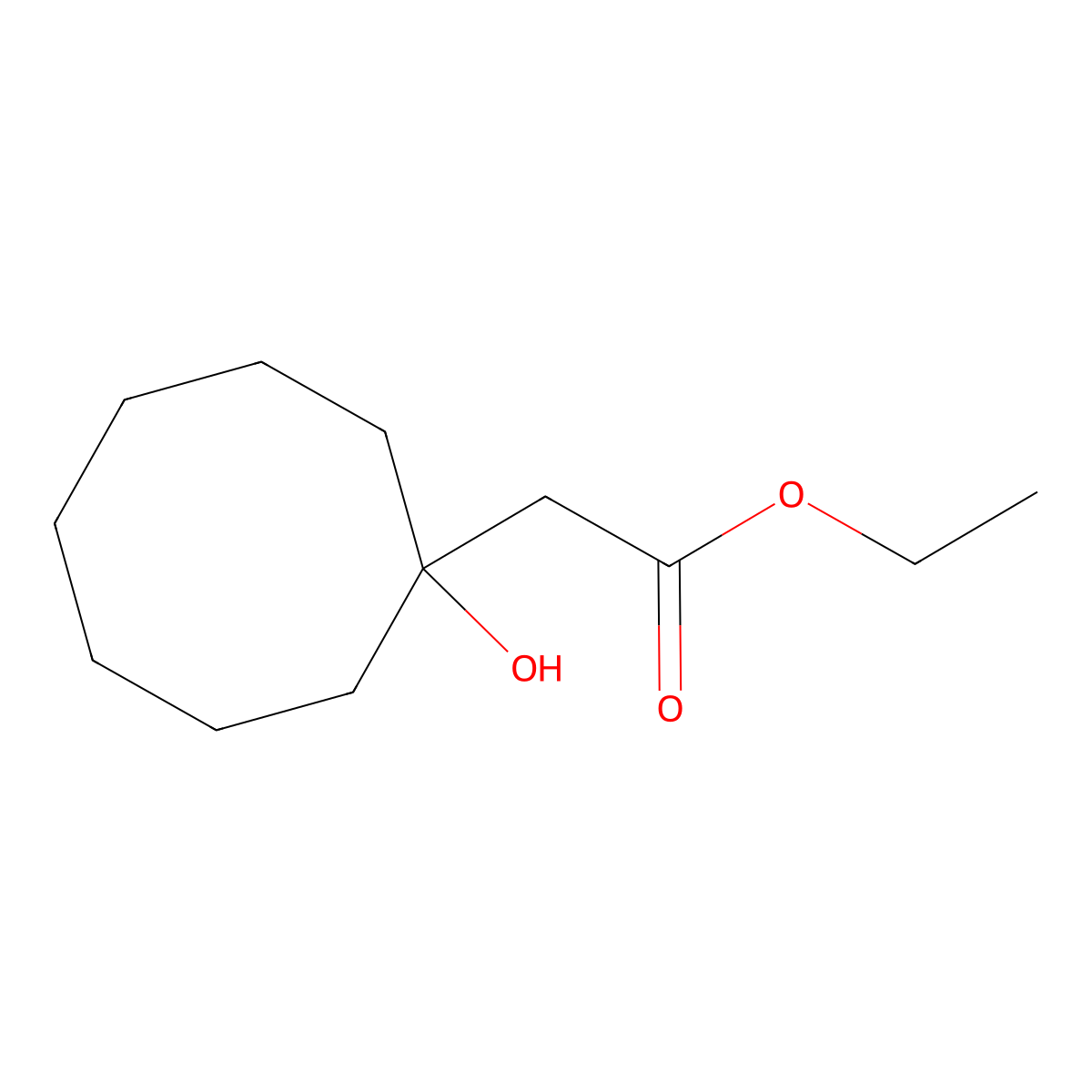 Ethyl 2-(1-hydroxycyclooctyl)acetate molecular structure, CAS 5095-70-5