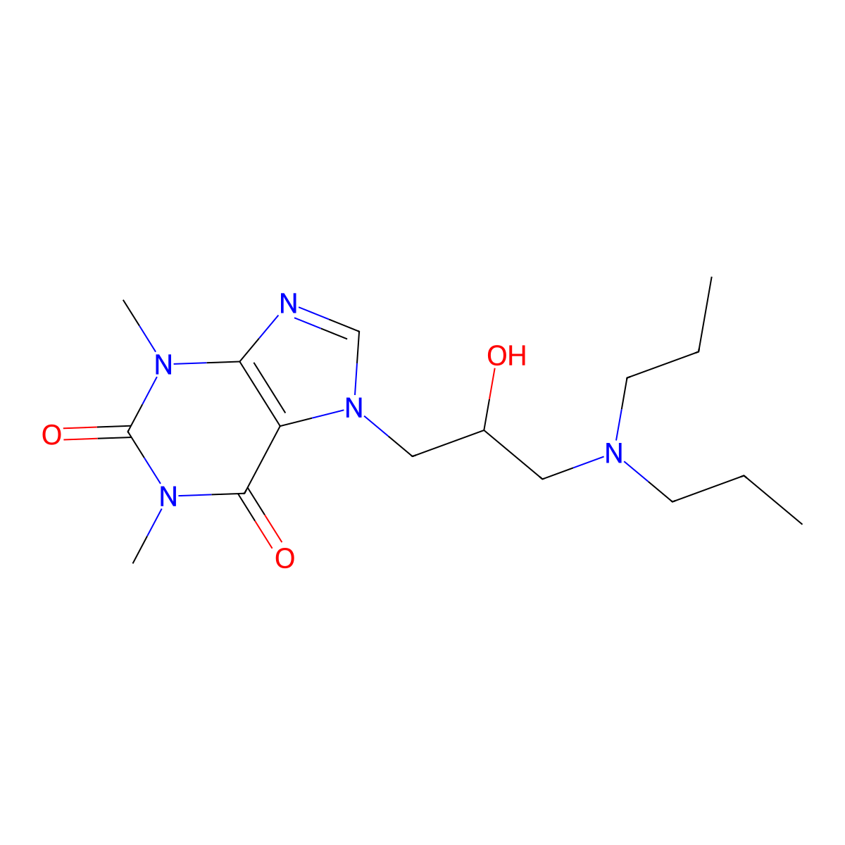 7-(3-(Dipropylamino)-2-hydroxypropyl)theophylline molecular structure, CAS 5096-26-4
