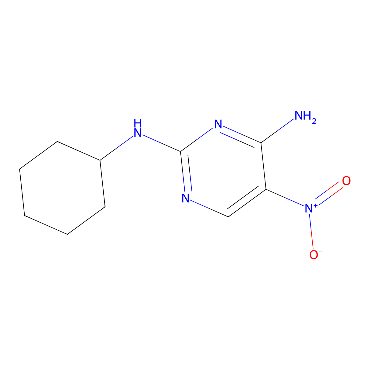 n2-Cyclohexyl-5-nitropyrimidine-2,4-diamine molecular structure, CAS 5096-86-6
