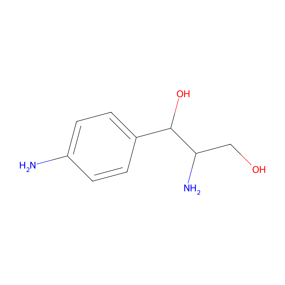 (1S,2S)-2-Amino-1-(4-aminophenyl)-1,3-propanediol molecular structure, CAS 50961-68-7